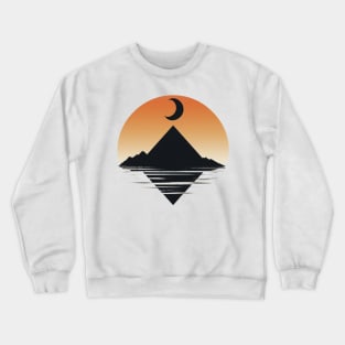 Minimalist Mountain Moon Crewneck Sweatshirt